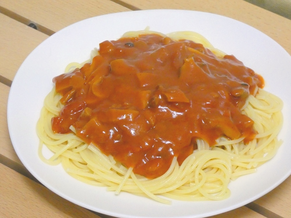 ナポリタンソースは具だくさんでボリュームがあった