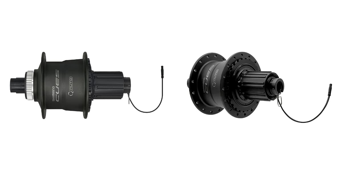 オート変速 ダイナモ内蔵 フリーハブ(FH-U6060)<br>内蔵の発電機(ダイナモ)によって発電を行なうため、電池交換や充電が不要。スピード、回転数(ケイデンス)、傾斜を計測するセンサーを内蔵し、正確でスムーズな変速をサポートする。そして、アダプティブラーニングによりライダーの変速パターンを学習し、一人ひとりに最適化された変速を提供。LINKGLIDE 1x10もしくは1x11のカセットスプロケットに対応、1年以上電力を蓄えられるリチウムイオンキャパシタを内蔵、142x12mm E-Thru対応、スポーク穴は28H、32H、36H。希望小売価格は39,482円