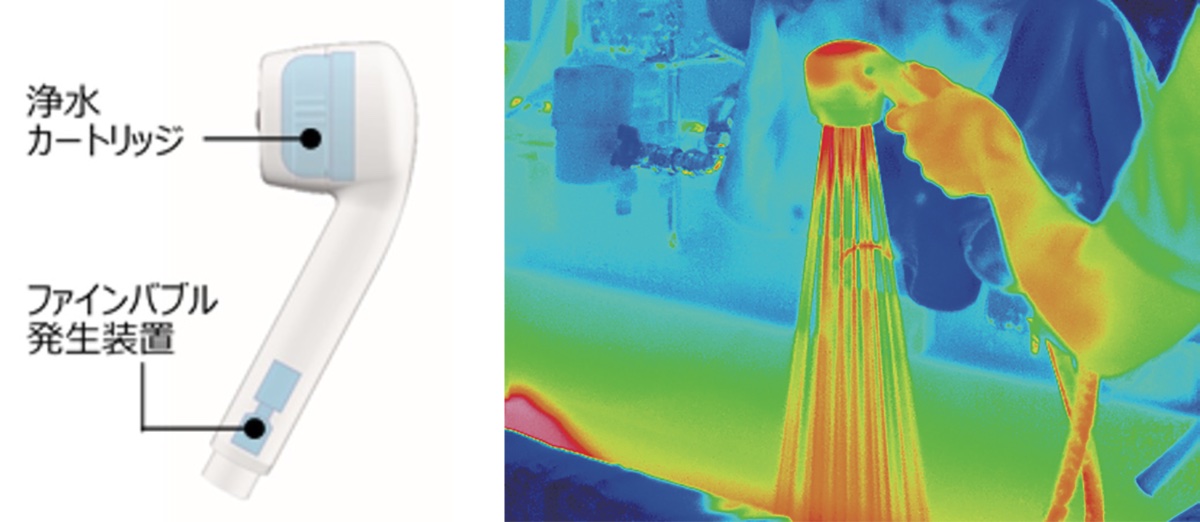ミスト化しないため湯温が冷めにくい