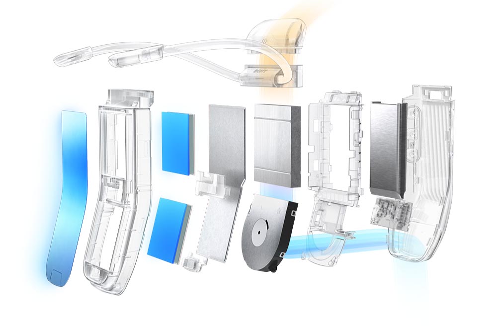 画像中央左側にあるペルチェ素子が2つになり、冷却性能がパワーアップ