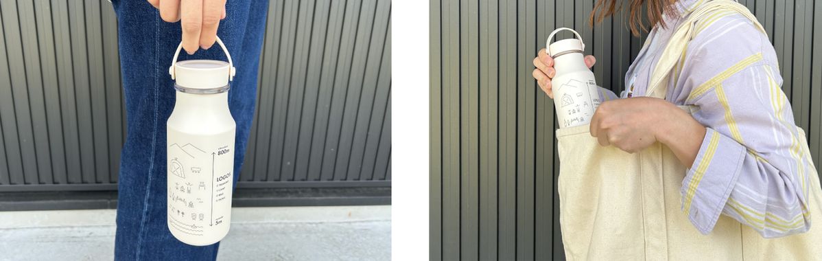 蓋の上部には折りたたみ式の持ち手を備え、携帯性にも優れる