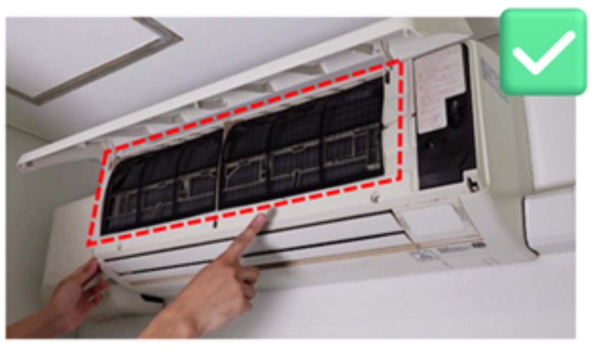 エアコンのフィルターを確認