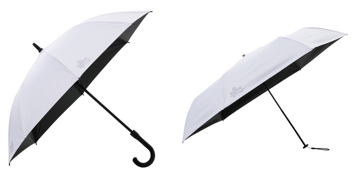 「ソーラーブロック日傘(晴雨兼用)」のレギュラー(左)とコンパクト(右)
