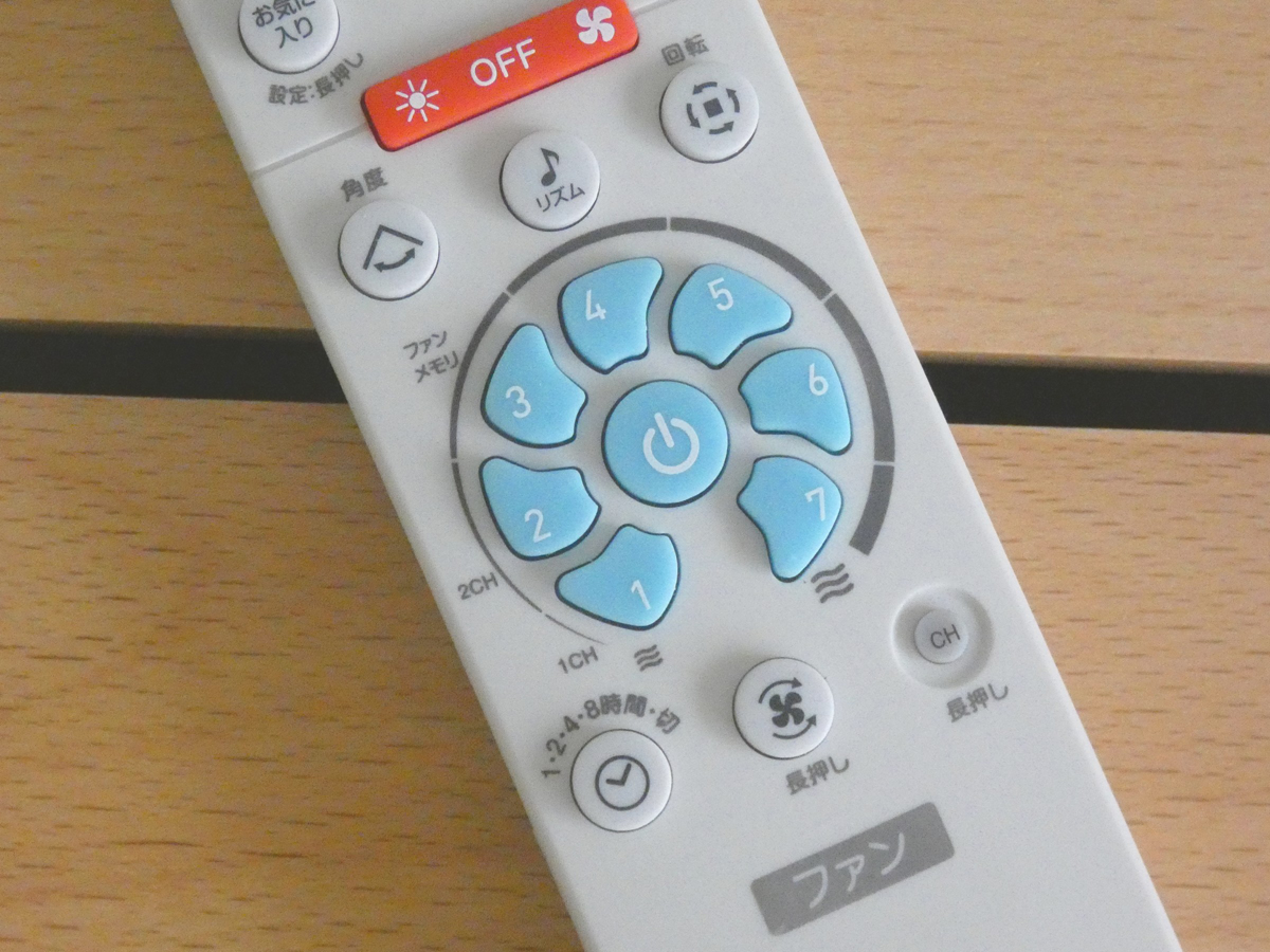 リモコンのファン操作部