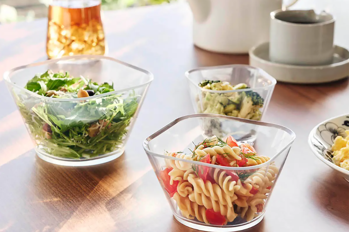 ハンドルのない「電子レンジ対応洗いやすい下ごしらえボウル タワー」もラインナップする