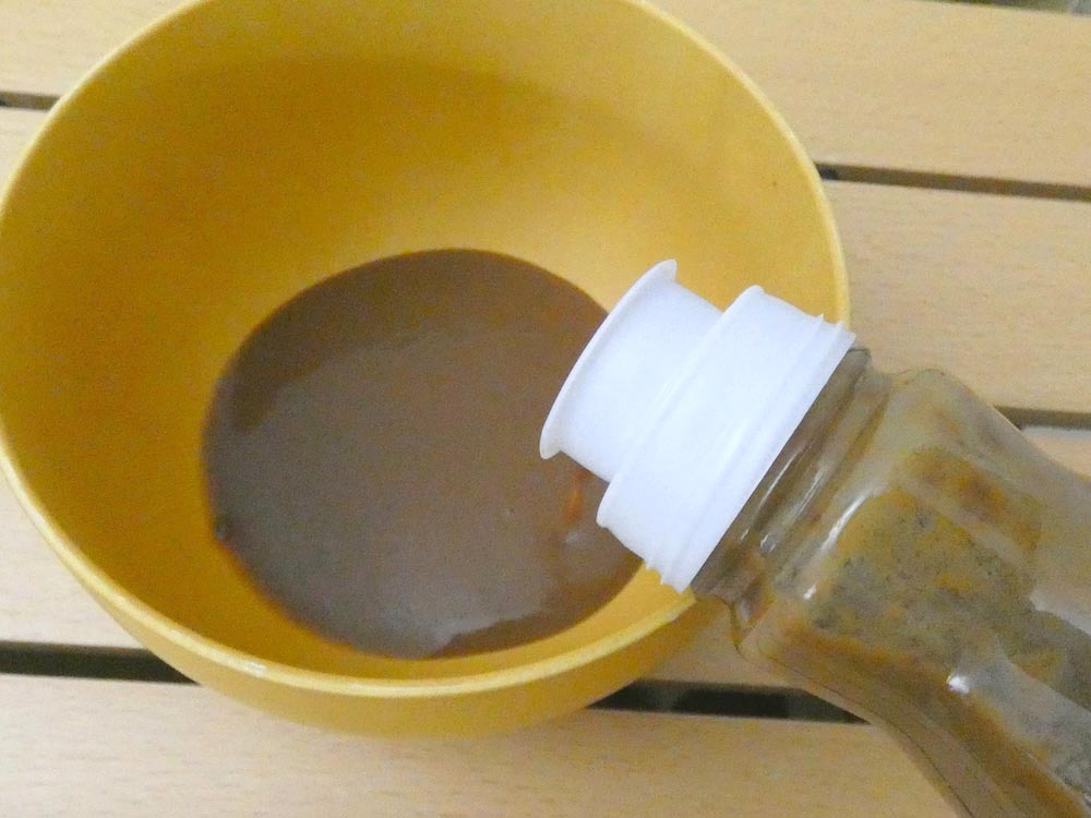「有機くるみのたれ」は、水を加えて好みの濃さに薄める