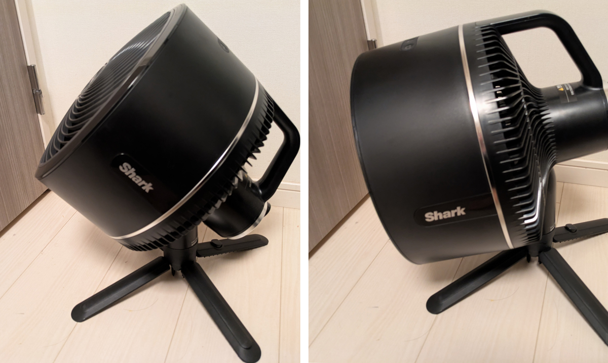 上下最大55度傾けることができます