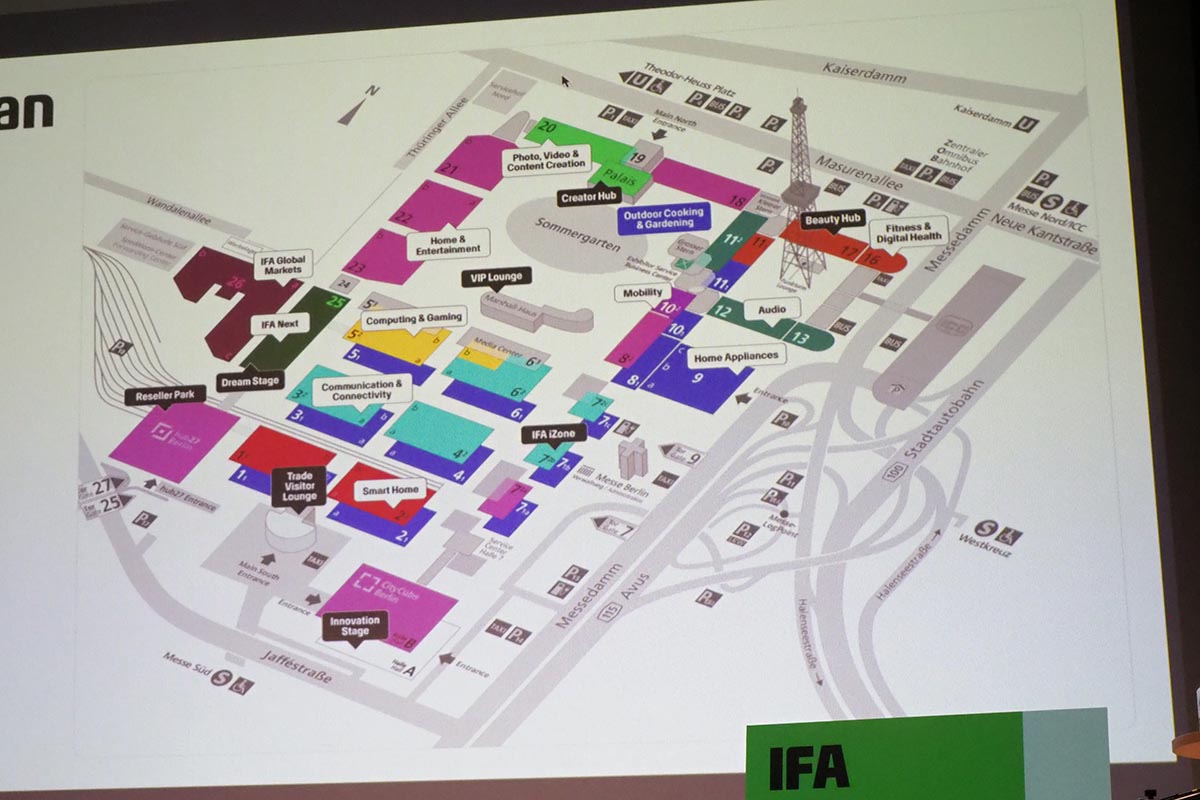 IFAのフロアプラン。広大な敷地に多くの国や地域から出展