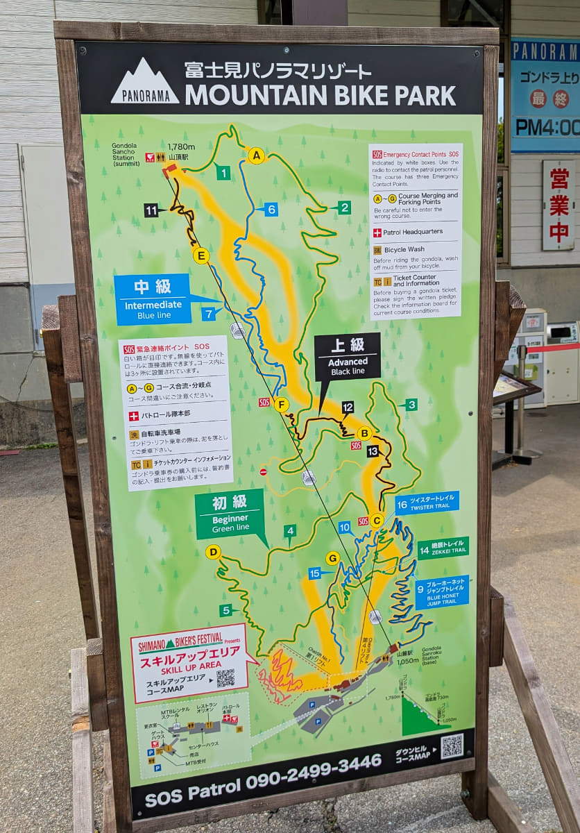 富士見パノラマリゾートのダウンヒルコース全体像