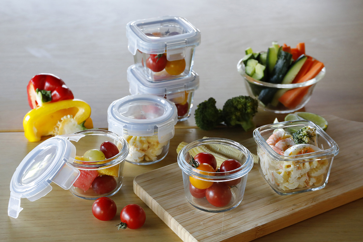 atomico 耐熱ガラスミニ保存容器3P ラウンド/スクエア