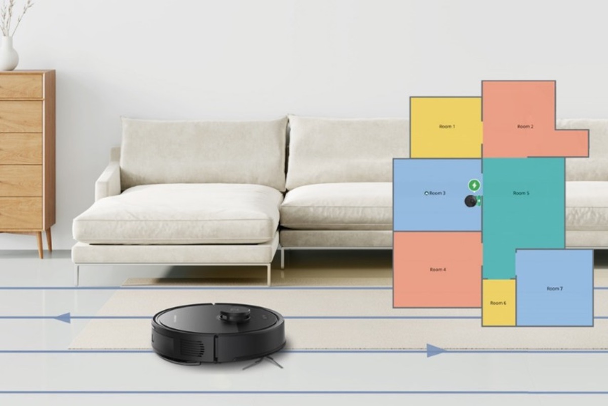 高精度のレーザーセンサーでマッピングし、効率よく掃除する