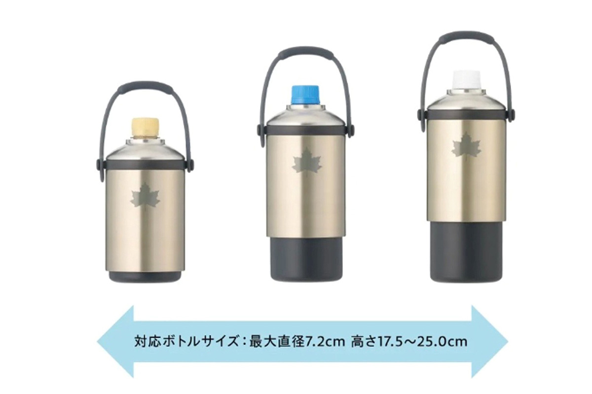 約370ml～670mlのペットボトルや缶ボトルに対応する