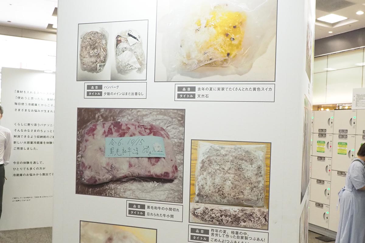 イベント会場では、家庭でできてしまった冷凍化石の例や、解決のポイントなどを紹介