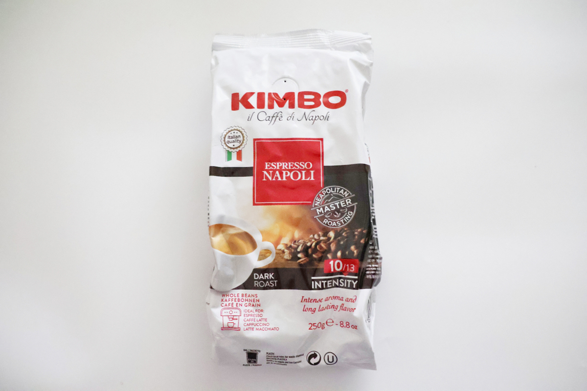 使用した豆は「キンボ コーヒー豆 ナポレターノ 250g」