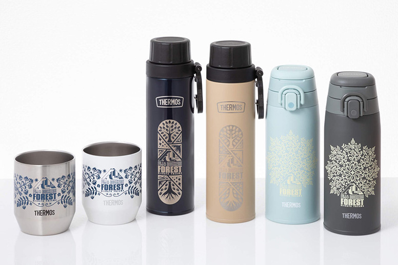 左から真空断熱カップ、保冷炭酸飲料ボトル、真空断熱ケータイマグ