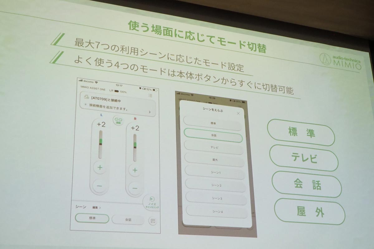 アプリで一人ひとりの耳に合わせた調整が可能