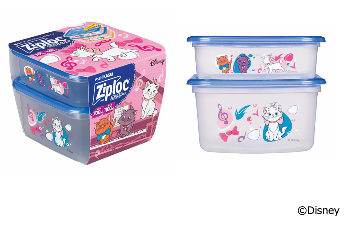 ジップロック コンテナー 正方形700ml&1100ml 各1個入 <Disney> 25