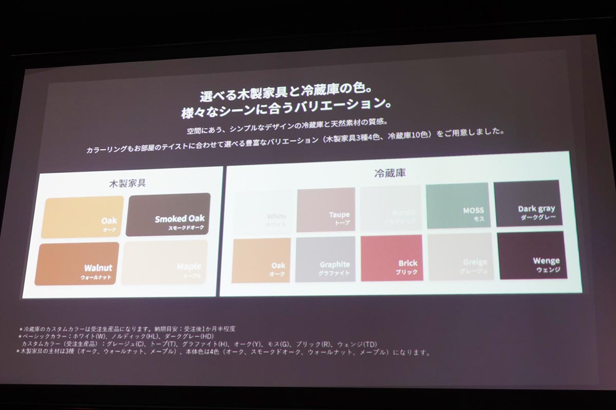 冷蔵庫「Chiiil」は10色、木製家具「MINIBAR」は3種4色から選択可能