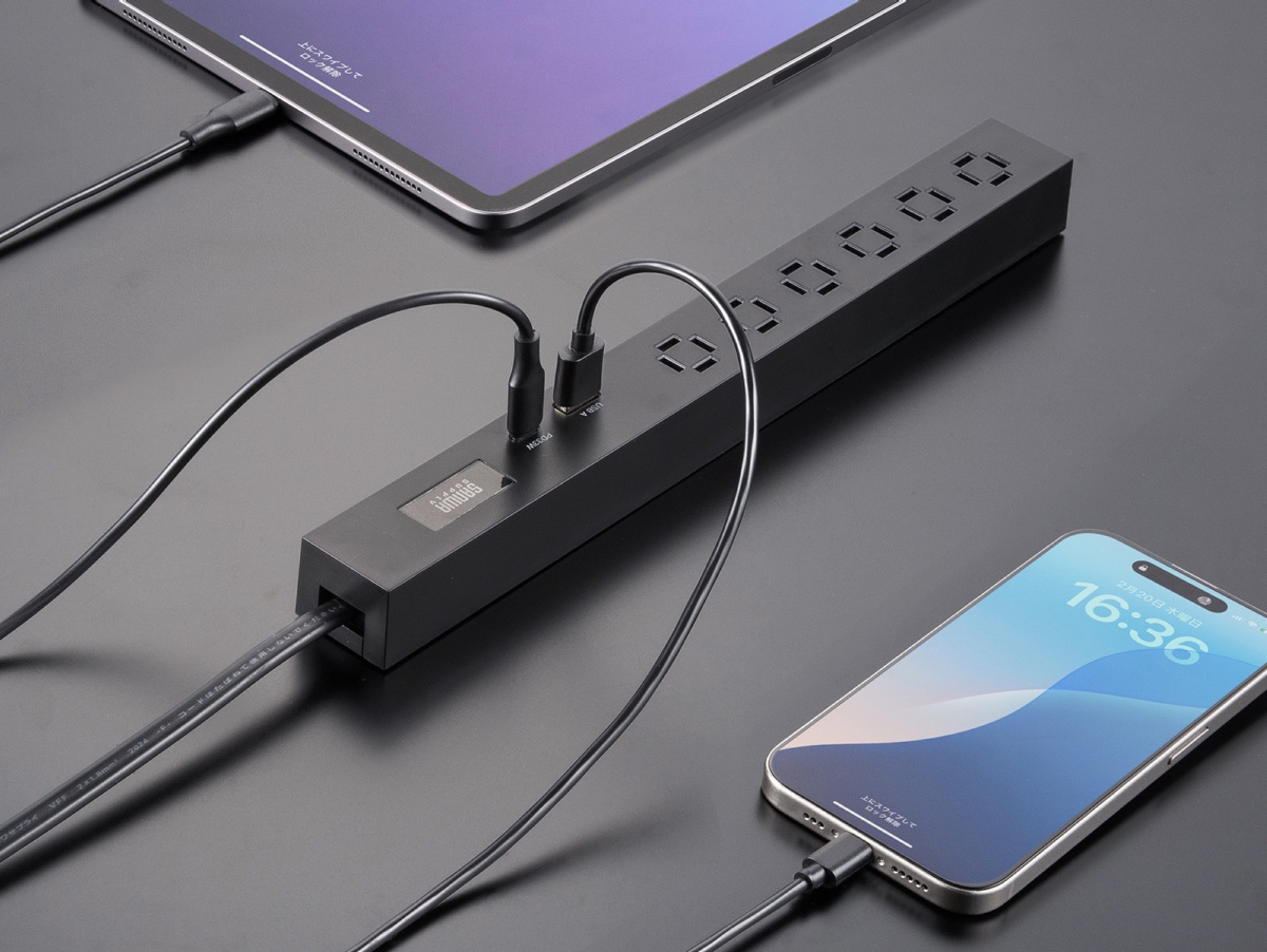 急速充電対応のUSB Type-CポートとType-Aポートも搭載