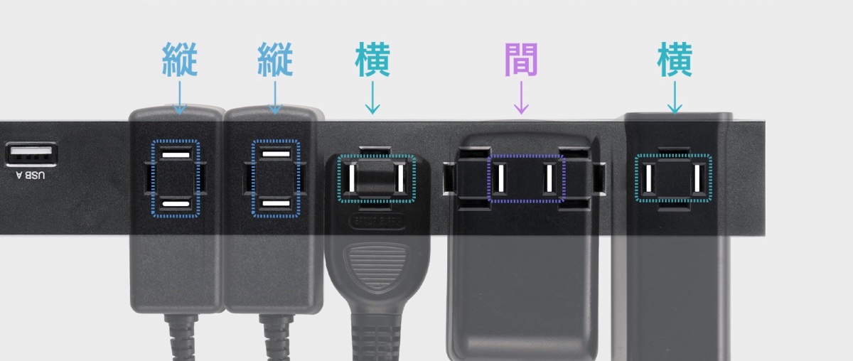 縦/横向きだけでなく、間にも差せる