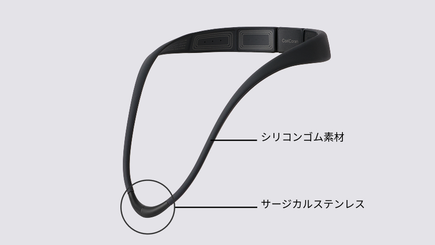 肌に触れる部分はシリコンゴム素材