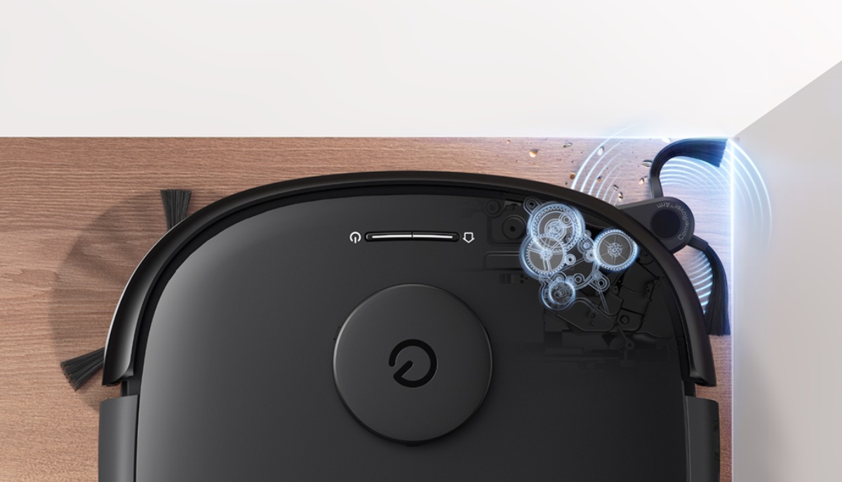 伸びるサイドブラシで部屋の隅々まで掃除できる