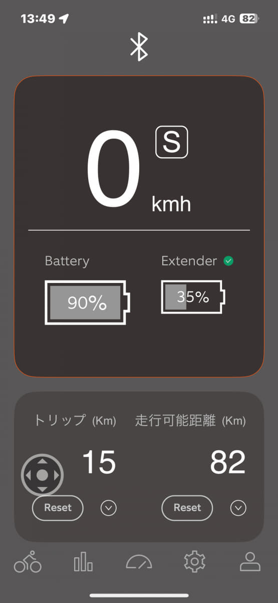走行中でも車体側バッテリーは約90％になるように給電制御されている
