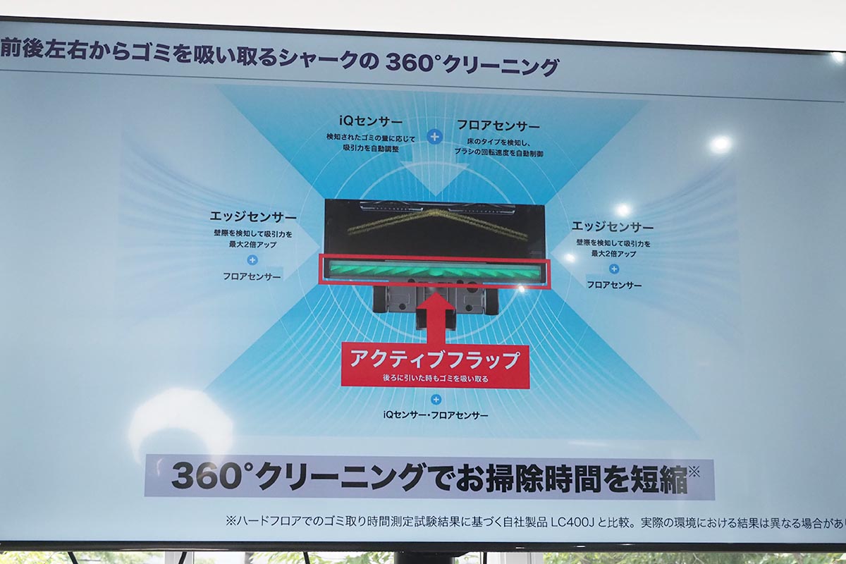 前に押しても後ろに引いてもゴミを吸い取れる