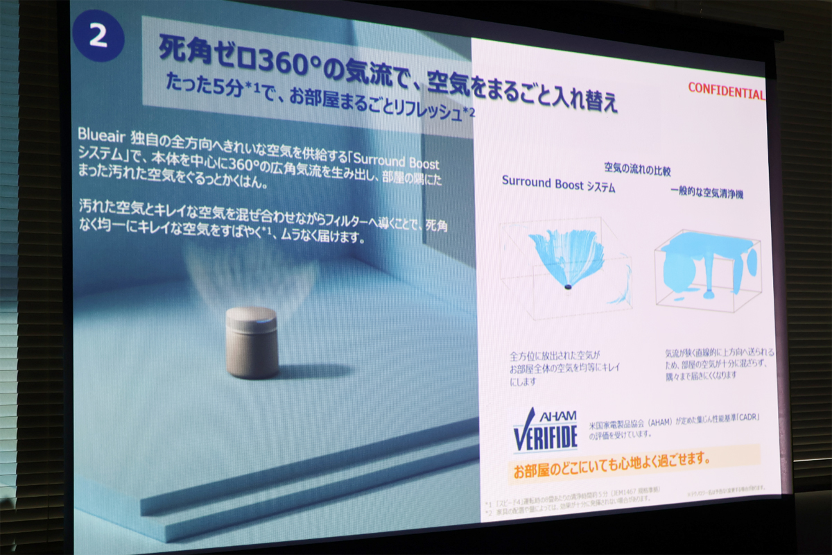 気流の狭い従来型よりも、漏れなく空気が行き届きやすい