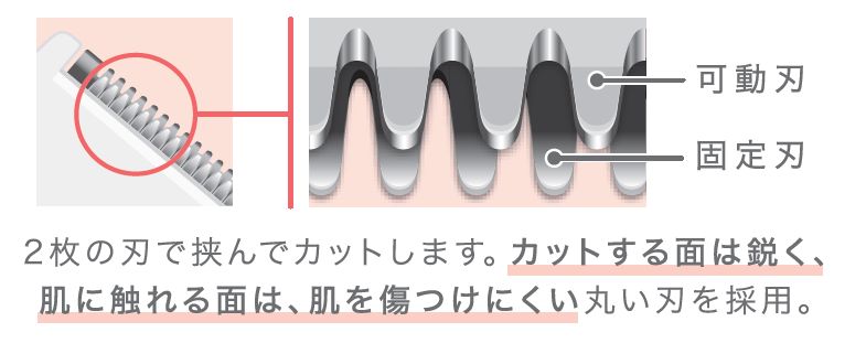 丸い刃先を採用した