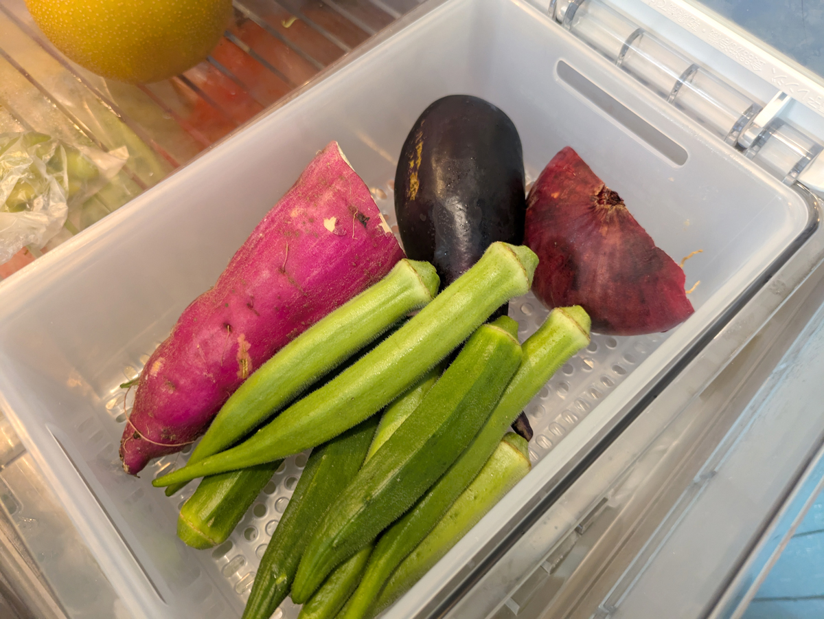 「使い切り野菜BOX」で5日間保存したオクラ。全く鮮度が落ちていませんでした