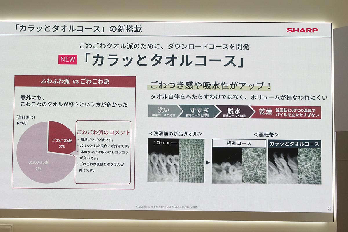 カラッとタオルコースも選べる