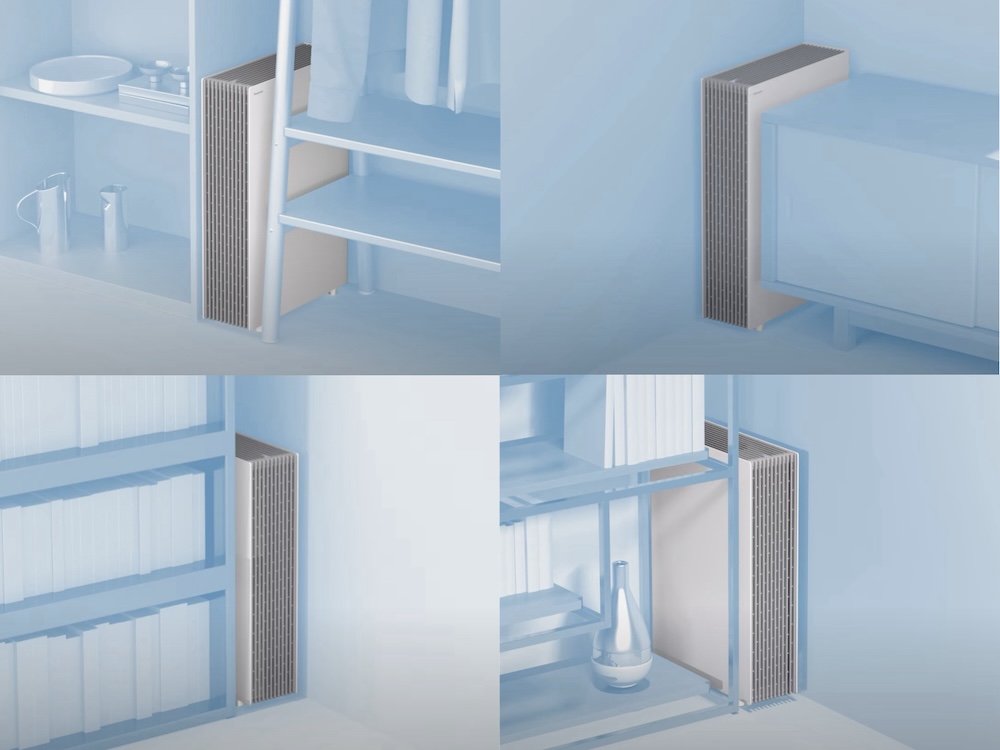 家具の隙間や壁際にも設置できる