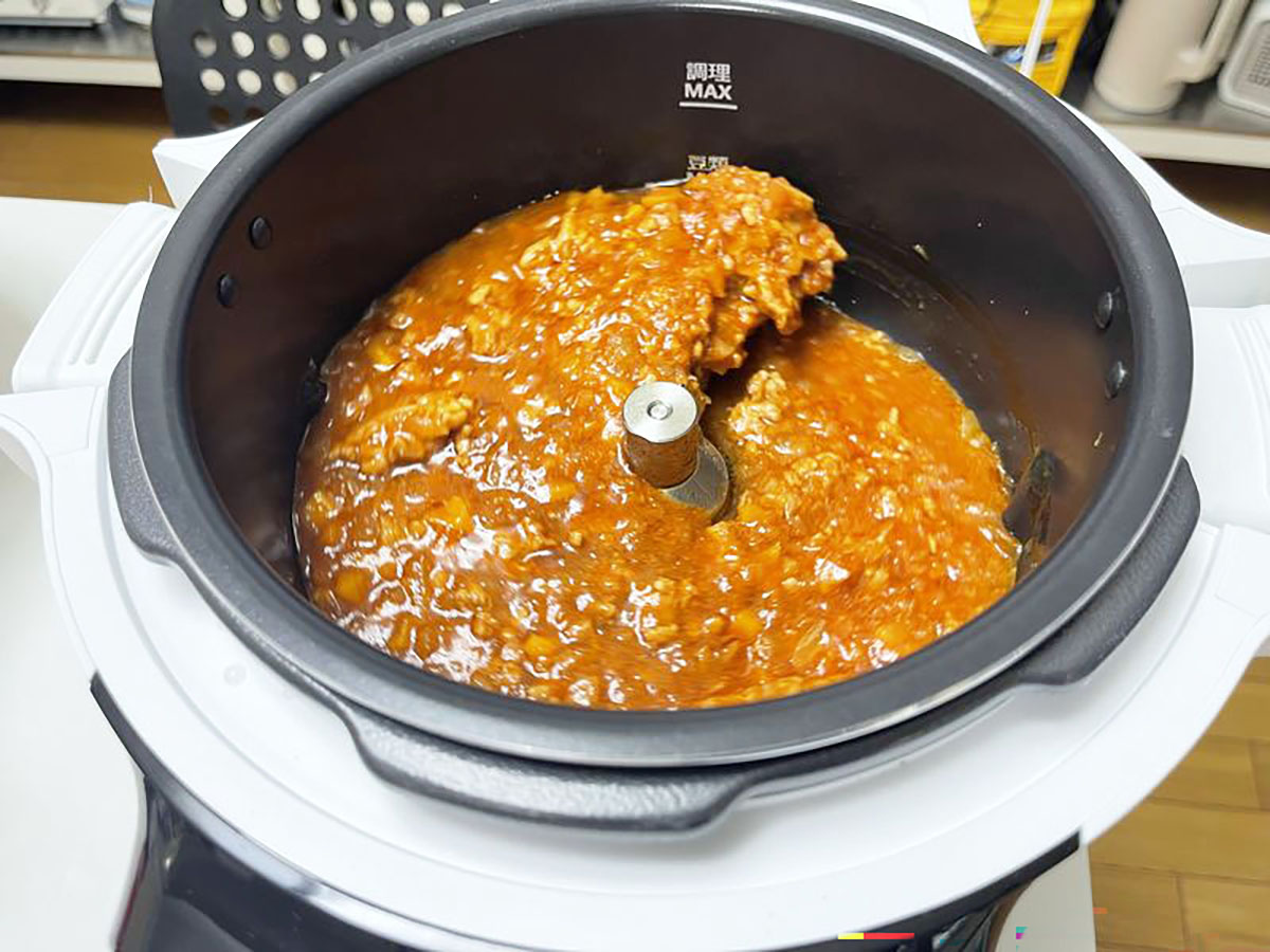 フタを開けてみて、水分が多ければ「煮つめ仕上げ」モードで水分を飛ばして好みに応じた味や仕上がり具合にできる