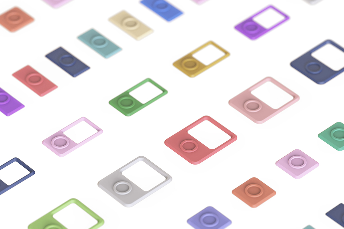 ボタンの位置や方向を触覚で認識できるように設計された「アタッチメントチップ」