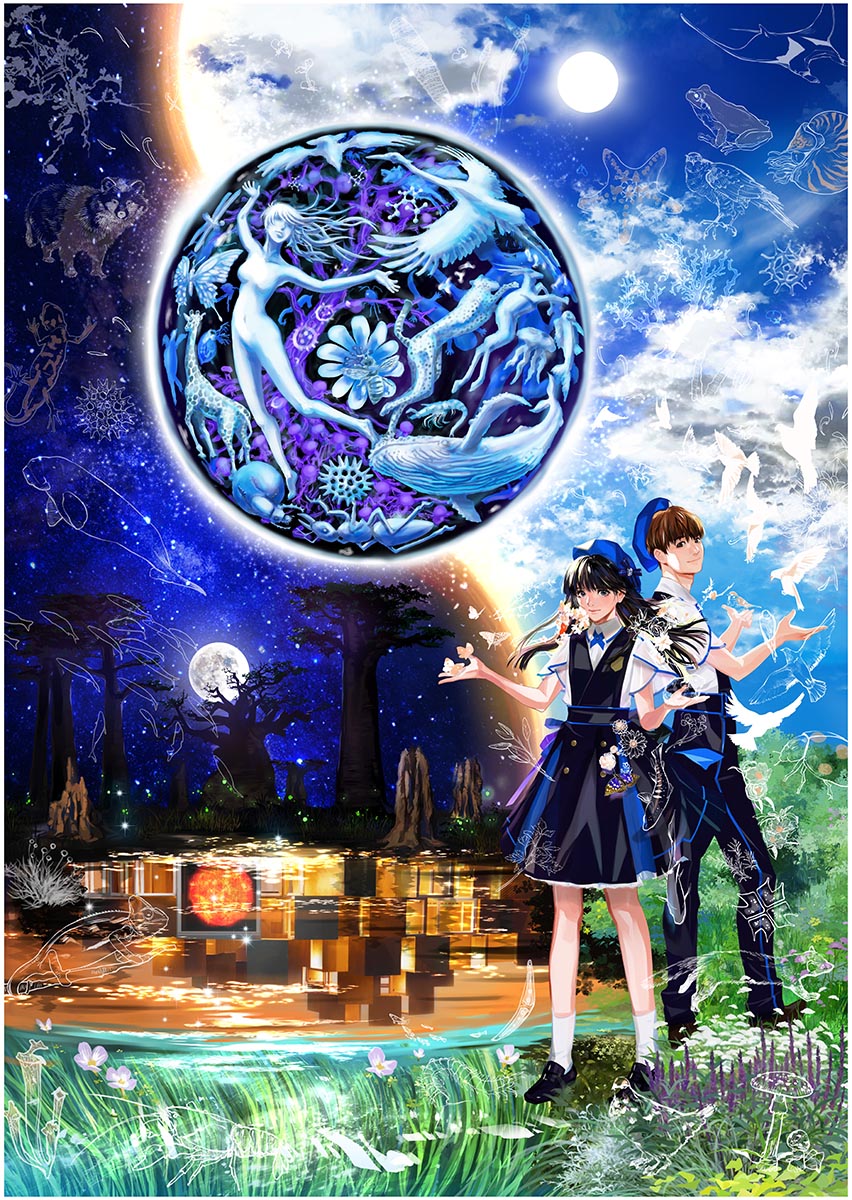 河森正治いのちめぐる冒険キービジュアル<br><span class="fnt-70">©Vector Vision / Concept　KAWAMORI Shoji / Illustration　EBATA Risa</span>