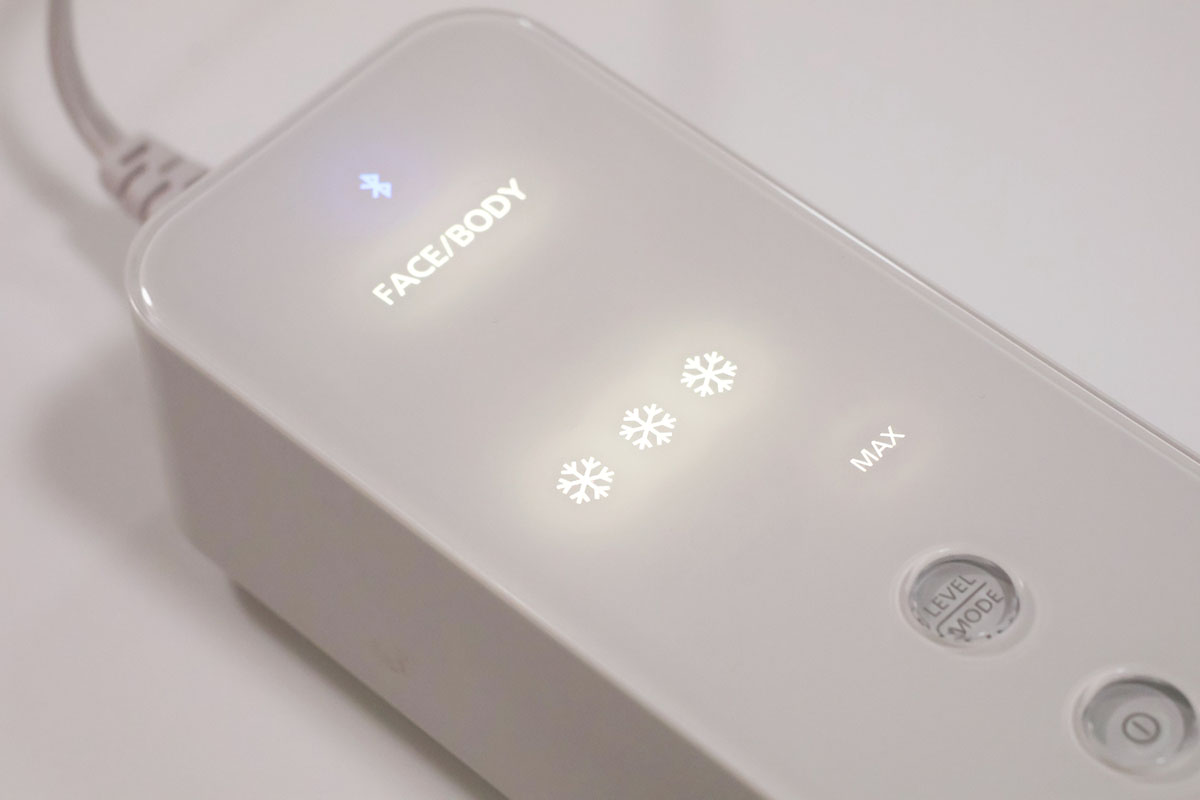 雪の結晶マーク1つがスピードモード、3つがハイパワーモード、4つがクールプラスモード。写真はハイパワーモード