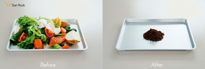 高温乾燥と粉砕でニオイや容量を抑える