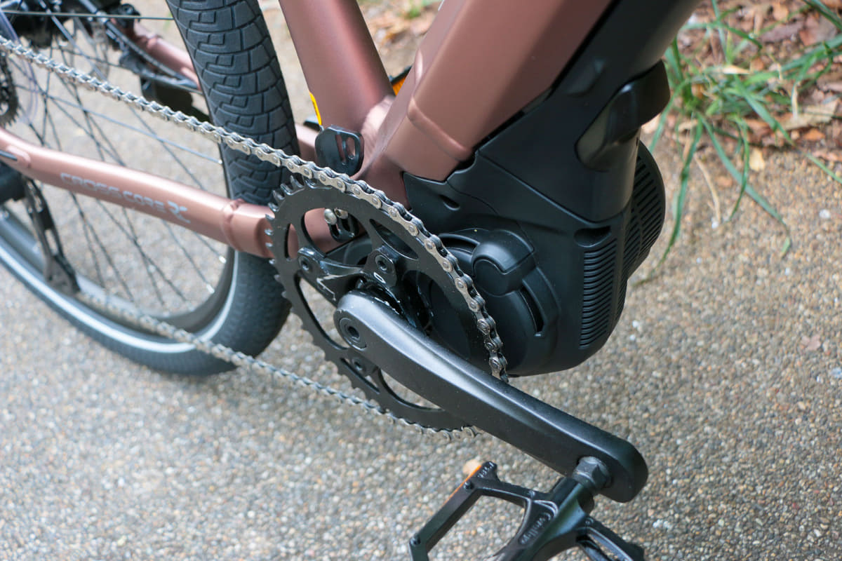 「PWseries S2」のドライブユニットは75Nmのトルクを発生。幅が狭く抑えられ、ペダリングもしやすい