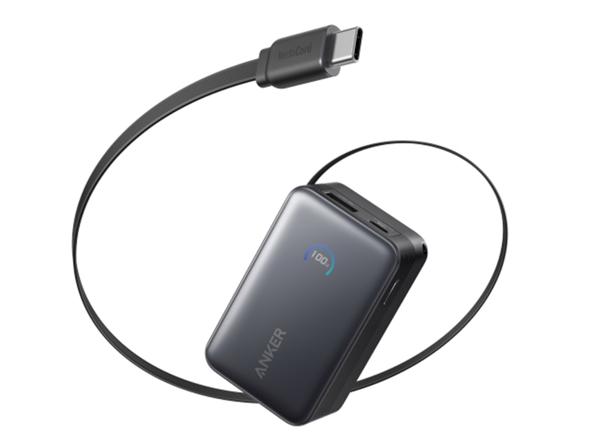 Anker Nano Power Bank(10,000mAh,45W,巻取り式USB-Cケーブル)