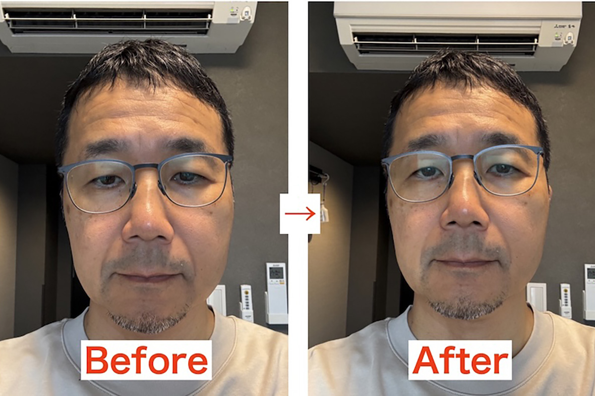 無表情の状態でも、若干目が大きくなっている?