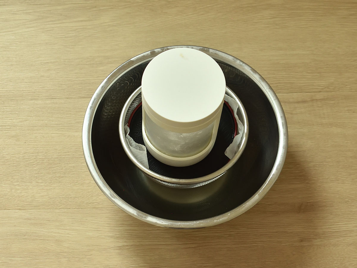 重しをすると早めに水切りができます