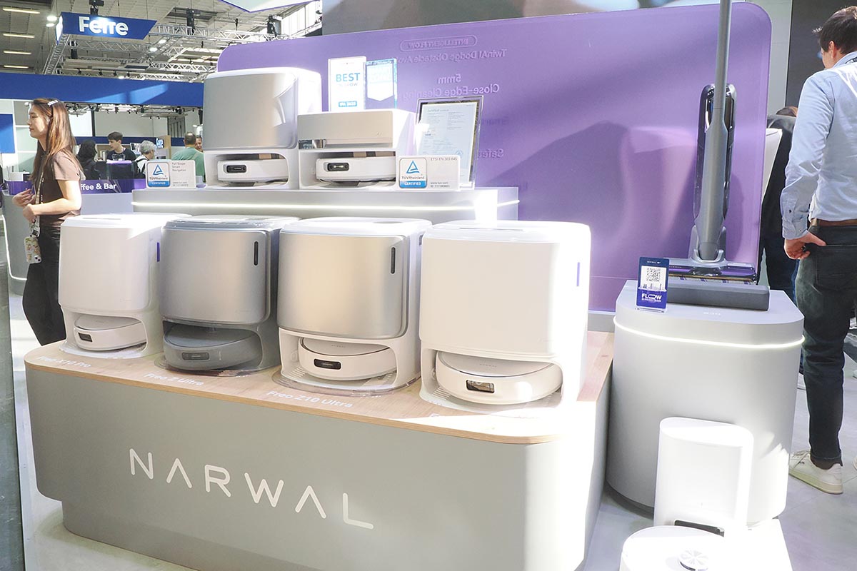 Narwalが誇るロボット掃除機などクリーニング家電のラインナップがIFAのブースに勢揃い