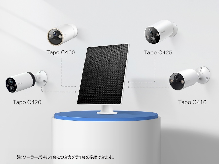 全てのバッテリー駆動式「Tapoカメラ」と組み合わせて利用できる