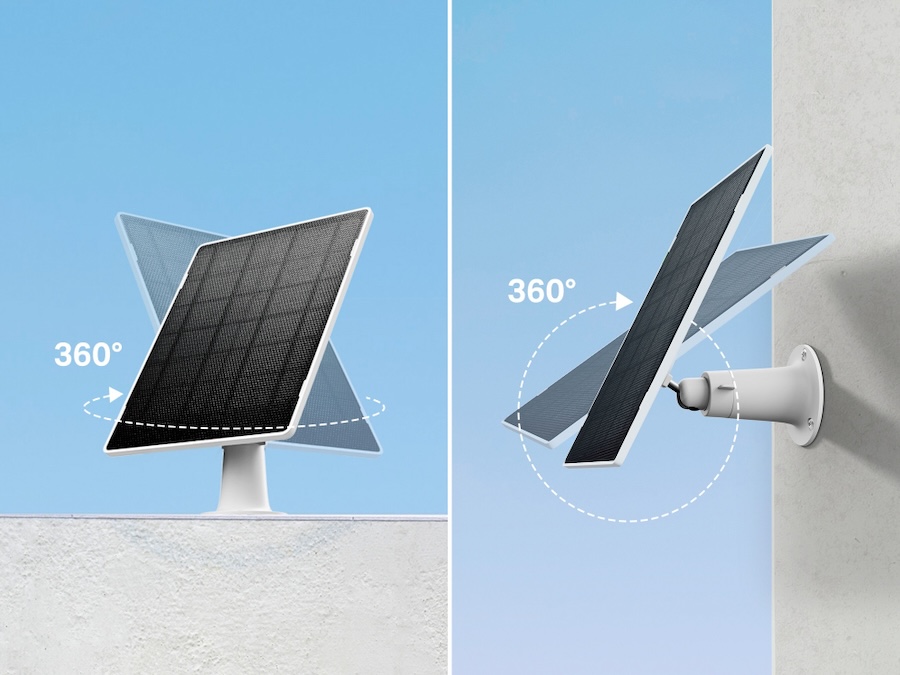 パネルの向きを自由に調整できる