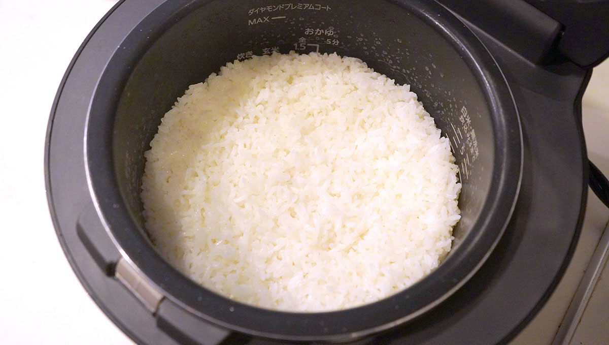 「銘柄炊き分け」で炊飯した自宅のお米「ハツシモ」