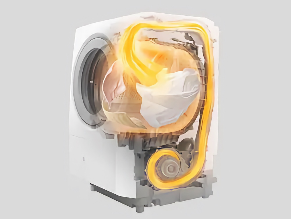 ヒートポンプ式の洗濯乾燥機の内部構造(画像：日立グローバルライフソリューションズ)