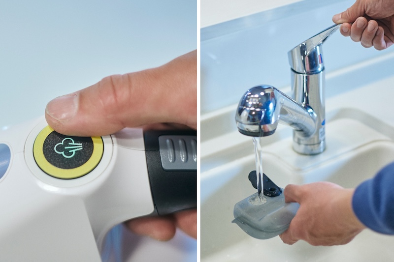 タンクに給水して、電源を入れたら約30秒でスチームが出てくる