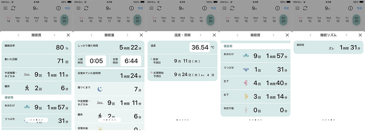 各項目をタップすると、さらに詳細な分析結果を確認できる