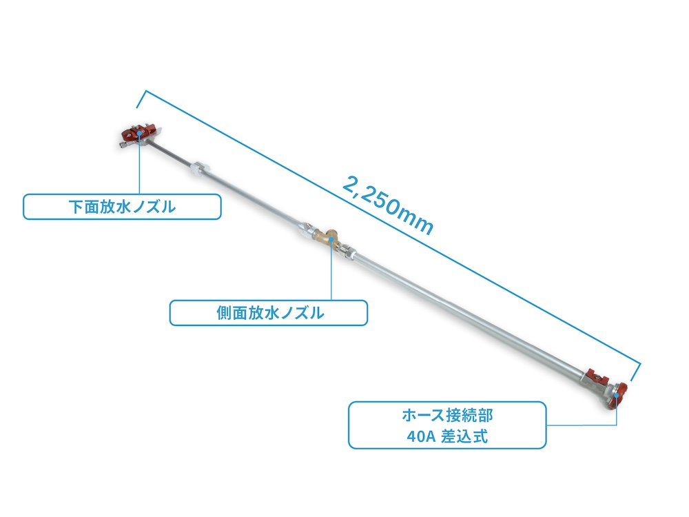 ２,250ｍｍの長いノズル